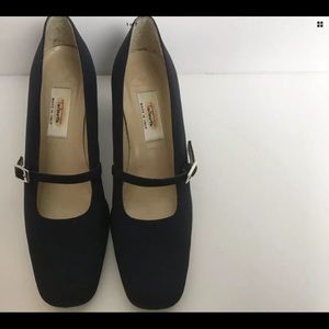 Talbots Navy Block Heel Pump Sz 6 Narrow